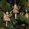 Picture of Viv! Christmas Kerstornament - Gingerbread Suikerfeetjes met Snoep - set van 2 - bruin - 12cm