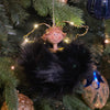 Picture of Viv! Christmas Kerstornament - Pluche Engel incl. LED Verlichting - zwart - 20cm