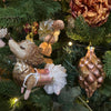 Picture of Viv! Christmas Kerstornament - Ballerina Prinses Teckel Hond - glas - bruin roze goud - 13cm