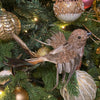 Picture of Viv! Christmas Kerstboomversiering - Vogel op Clip - bruin wit - 15cm