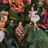 Picture of Viv! Christmas Kerstbal - Roze met gouden pailletjes - set van 3 - glas - 8cm