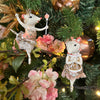 Picture of Viv! Christmas Kerstornament - Ballerina Muisjes - set van 2 - roze wit goud - 12cm