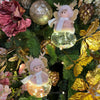 Picture of Viv! Christmas Kerstornament - Pluche Engel op Kerstbal incl. LED Verlichting - set van 2 - roze - 17cm
