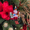 Picture of Viv! Christmas Kerstornament - Kerstman Skilift - mond geblazen glas - rood blauw - 10cm