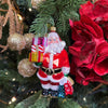 Picture of Viv! Christmas Kerstornament - Shopping Kerstman - mond geblazen glas - rood - 13cm