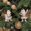 Picture of Kurt S. Adler Kerstornament - Kerstman met Cadeautjes - set van 2 - goud wit - 10cm