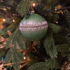 Picture of Viv! Christmas Kerstbal - Glitterrand Kraaltjes - set van 2 - glas - groen goud wit - 10cm