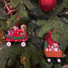 Picture of Kurt S. Adler Kerstornament - Bolderkar - set van 2 - rood en bruin - 9cm