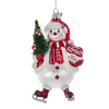 Picture of Kurt S. Adler Kerstornament - Pepermunt Swirl Sneeuwpop - glas - rood wit - 13cm