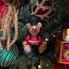 Picture of Viv! Christmas Kerstornament - Engelse Teddybeer - glas - bruin rood zwart - 13cm