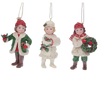 Picture of Viv! Christmas Kerstornament - Kerst Meisjes - set van 3 - rood wit groen - 11cm