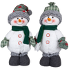 Picture of Viv! Christmas Kerstbeeld - Sneeuwpop Koppel - set van 2 - wit groen - 40cm