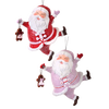 Picture of Viv! Christmas Kerstornament - Kerstman met Gingerbread Mannetjes - set van 2 - roze rood - 10cm