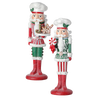 Picture of Viv! Christmas Kerstbeeld - Snoepgoed Kerst Notenkrakers - set van 2 - rood groen wit - 29cm