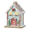 Picture of Viv! Christmas Kerstbeeld - Gingerbread Huis incl. LED Verlichting - pastel - blauw - 22cm