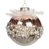 Picture of Viv! Christmas Kerstbal - Parels en Veren - glas - roze - 10cm