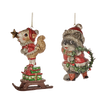 Picture of Goodwill M&G Kerstornament - Eekhoorn en Wasbeer - set van 2 - rood groen - 9cm