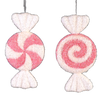 Picture of Viv! Christmas Kerstornament - Pepermunt Swirl Snoep - set van 2 - roze wit - groot - 30cm