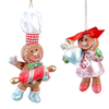 Picture of Viv! Christmas Kerstornament - Gingerbread Koks - set van 2 - pastel - roze bruin - 12cm