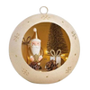 Picture of Viv! Christmas Kerstornament/Kerstdecoratie - Kerstman in Open Kerstbal  - creme goud - 15cm