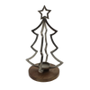 Picture of Viv! Christmas Kerst Tafeldecoratie - Kandelaar Kerstboom - metaal hout - bruin zilver - 48cm