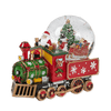 Viv! Home Luxuries Kerst Sneeuwbol incl. muziekdoos - Kerstman in trein - rood - 22cm - Viv! Home Luxuries