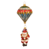 Viv! Home Luxuries Kerstornament - Kerstman parachute - mond geblazen glas - rood goud blauw groen - 18cm - Viv! Home Luxuries