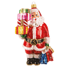 Viv! Home Luxuries Kerstornament - Shopping Kerstman - mond geblazen glas - rood - 13cm - Viv! Home Luxuries