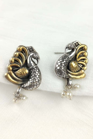 earrings with peacock design
