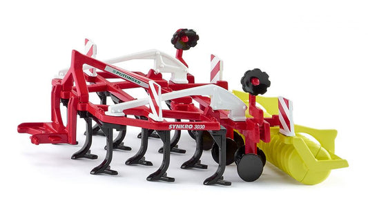 siku 3653, Massey Ferguson avec Fourche de Chargeur Frontal, 1:32,  Métal/Plastique, Rouge, Direction par gyrophare