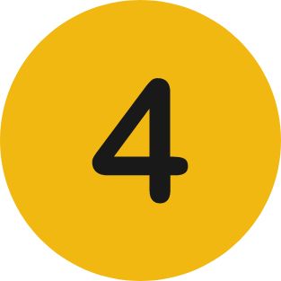 Yellow circle with the number 4 in black font.