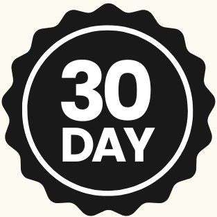 Seal with '30 DAY' text, resembling a warranty or guarantee mark.