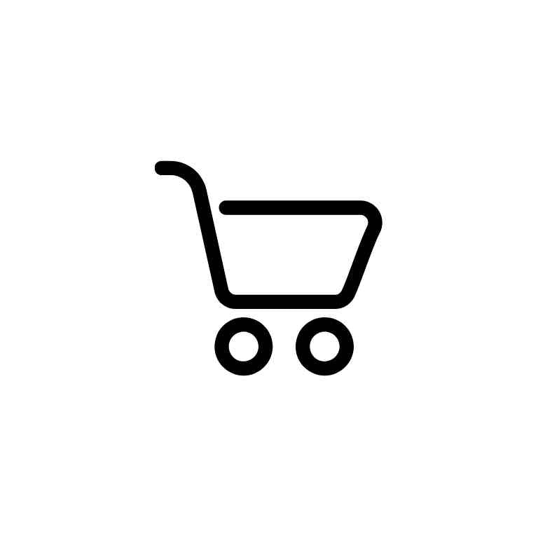 Simple shopping cart icon on a white background.