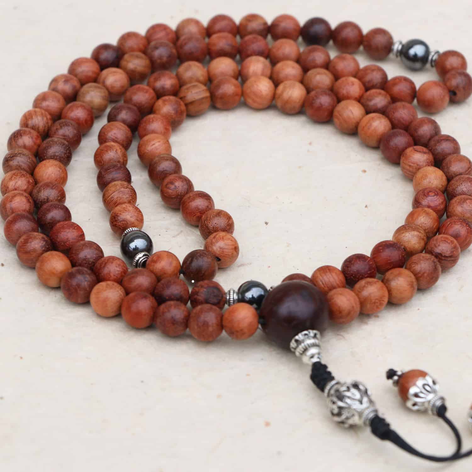 Tibetan Mantra Bayong Wood Japa Mala | HUGE BAZAAR