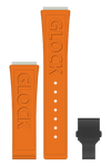GLOCK Silicone Strap in Orange with Black Clasp and Lettering GB-PU-ORANGE-LOGO-BC