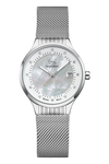 GLOCK Watch GW-28-1-18 Silver-Tone Mesh Strap Front View