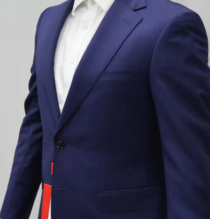 Cardeliano Boys Blue Wool Suit-Windowpane Design YB18204 - Clothier Exclusive Menswear