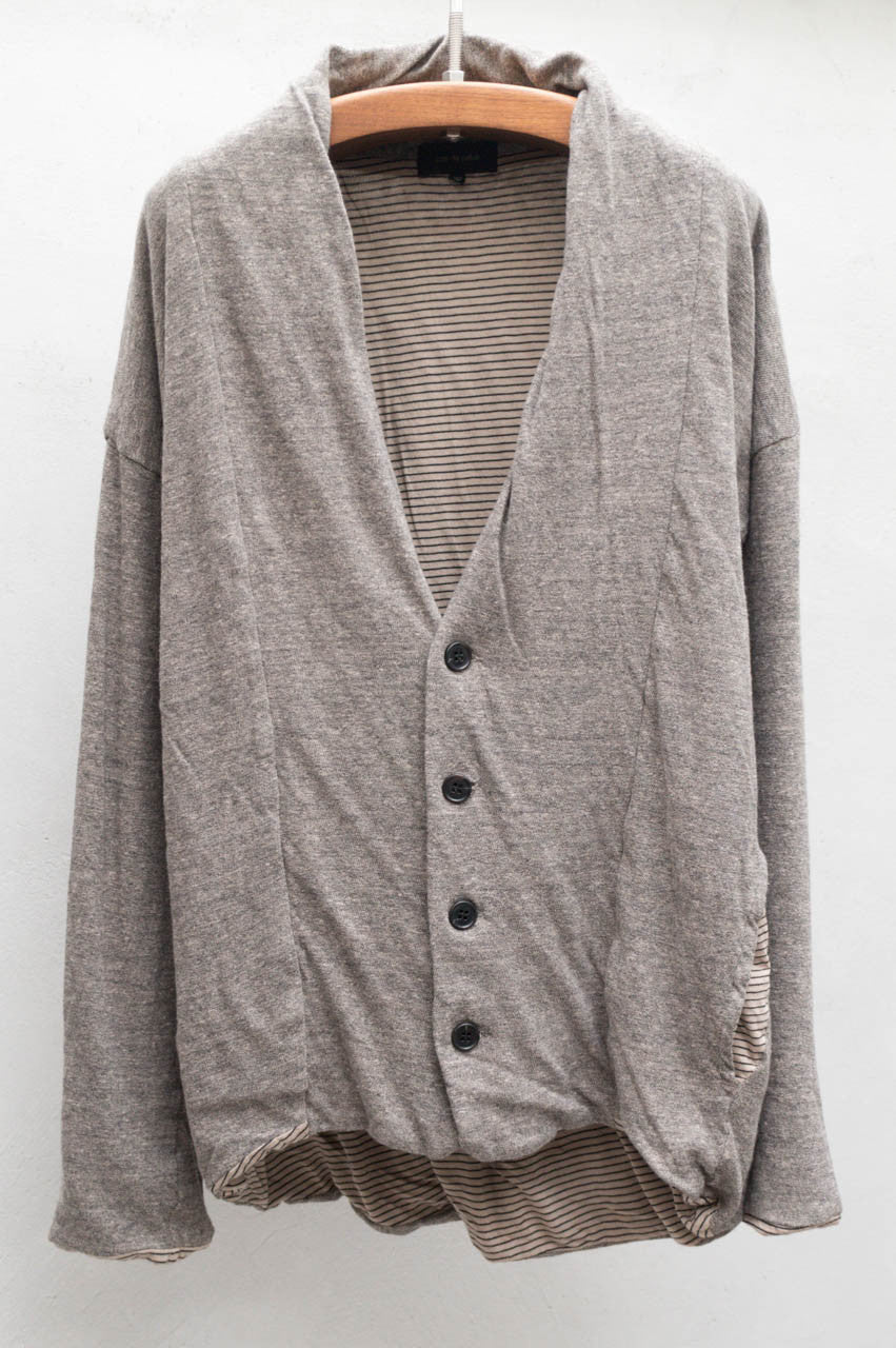Beige Double Layer Jersey Cardigan