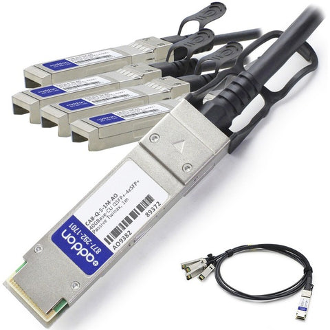 AddOn Arista Networks CAB-Q-S-1M Compatible TAA Compliant 40GBase-CU QSFP+ to 4xSFP+ Direct Attach Cable (Passive Twinax, 1m) - SystemsDirect.com