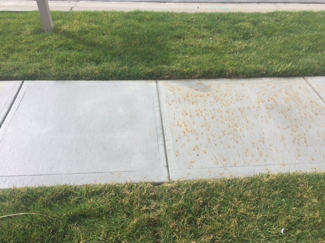 Before and After Rust on Sidewalk