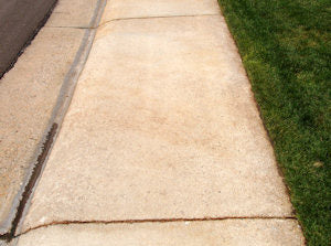 Rust removed from side-walk