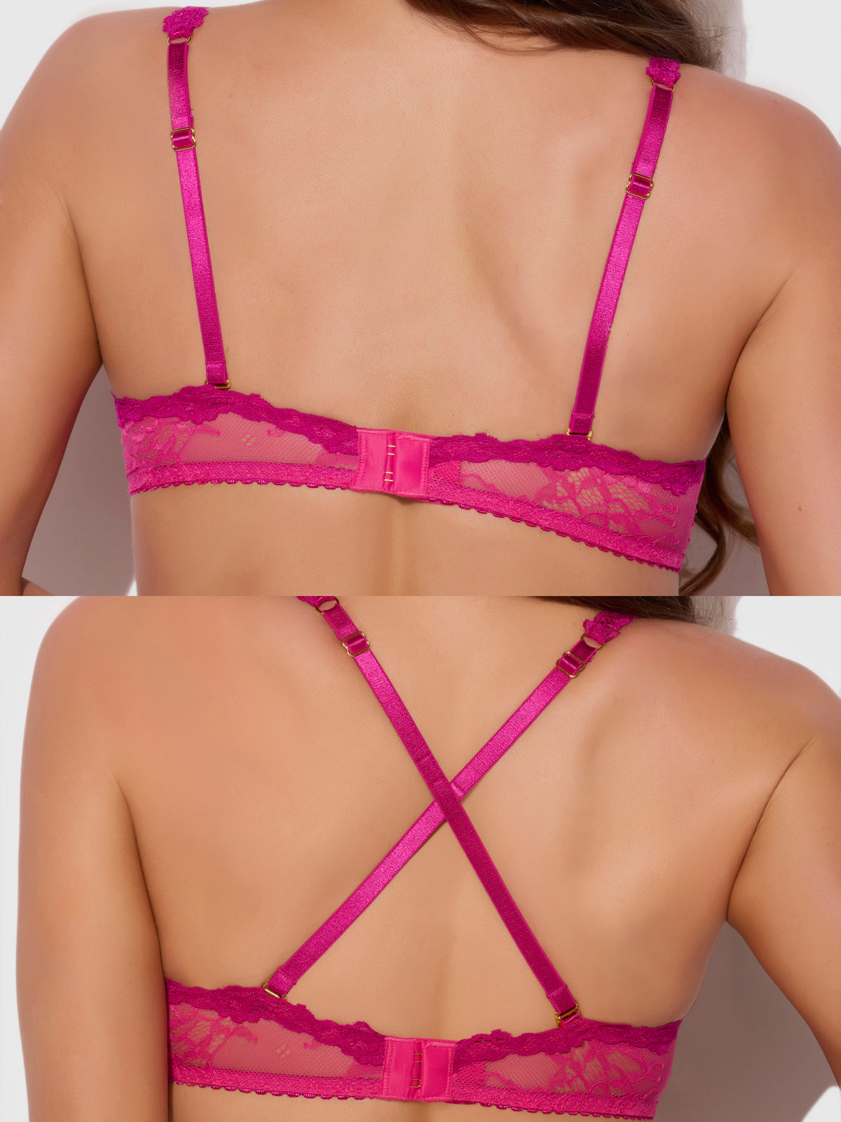 Pia Lace Push Up Half Cup Bandeau Bra