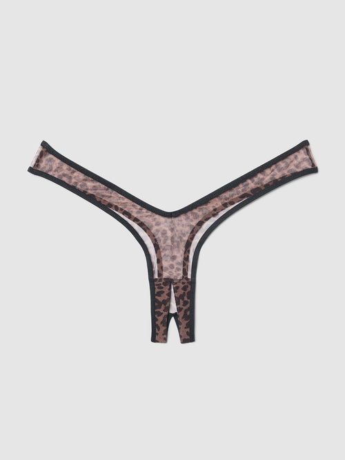 Alanza Ultra Fine Mesh Hardware Thong - Fredericks of Hollywood