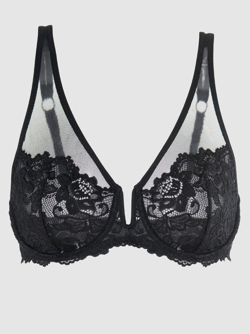 Harlow Embroidered Mesh Mono Wire Bra - Frederick's of Hollywood