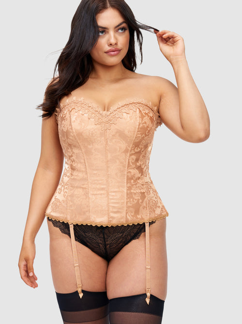 Rosalind Satin & Lace Underwire Lace Cup Corset