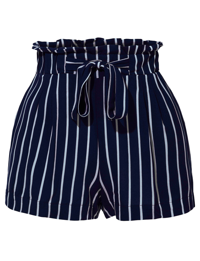 paperbag striped shorts