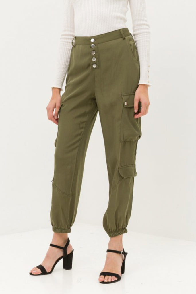 green cargo jogger pants womens