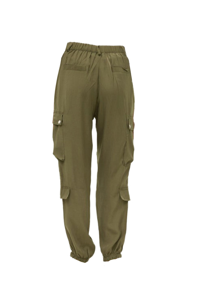 womens olive green cargo jogger pants