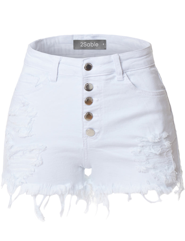 ripped frayed denim shorts