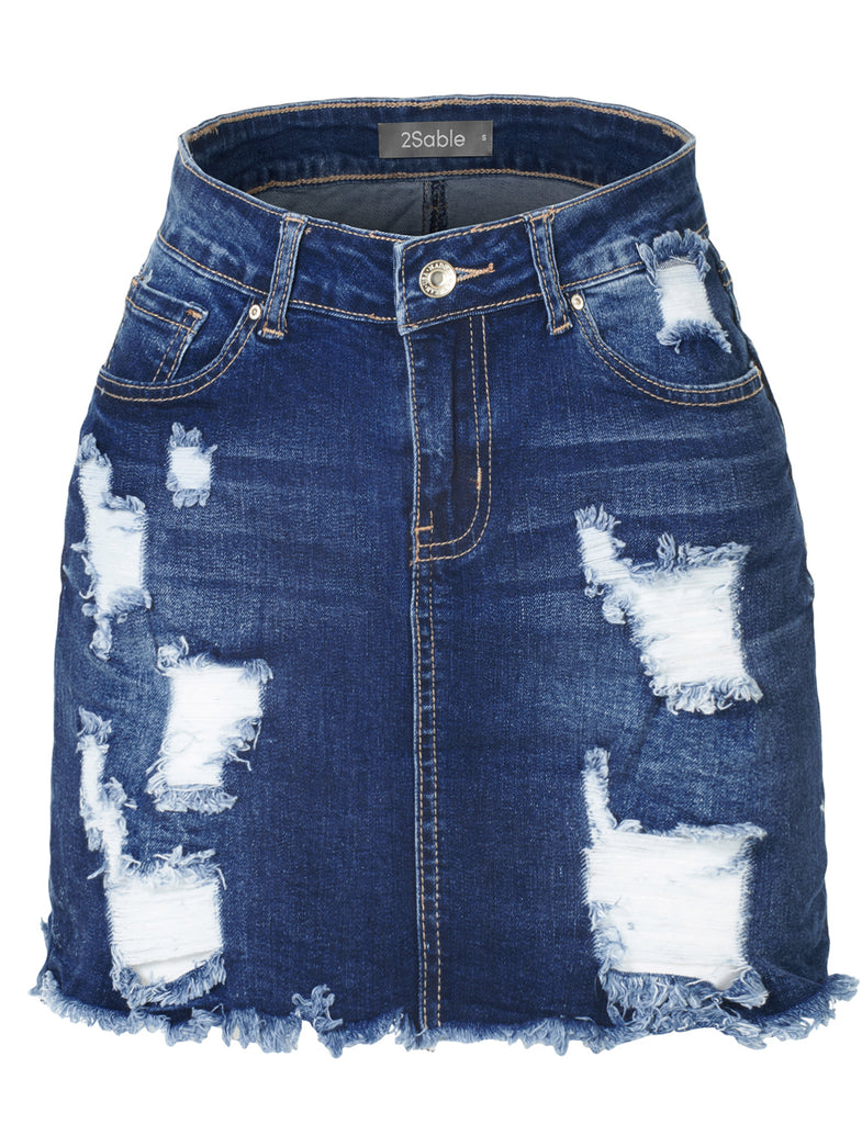 plus size blue denim skirt